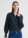 COMOBOCA 100% Cashmere Women's Ribbed Knit Hoodie