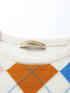 COMOBOCA 100% Cashmere Women's Argyle Pattern Colorful Knit Sweater