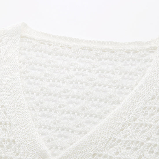 COMOBOCA Women's Bell Sleeve Lace Knit Cardigan