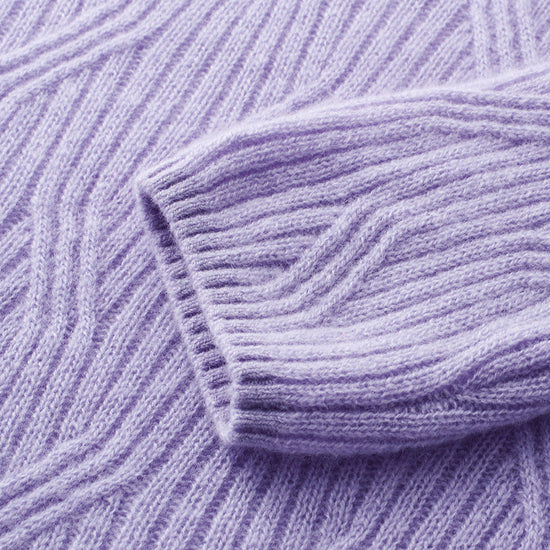 COMOBOCA 100% Cashmere Women's Geometric Wave Knit Sweater