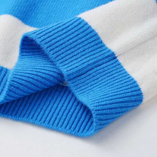 COMOBOCA 100% Wool Kids' Striped Nordic Pattern Knit Sweater