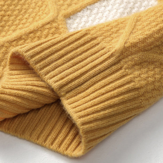 COMOBOCA 100% Cashmere Women's Sweater with Gold&Silver Threads