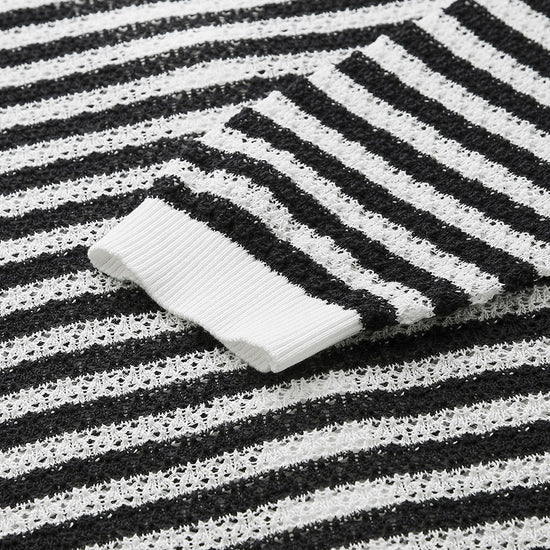 COMOBOCA Women's Striped Ribbed Cardigan