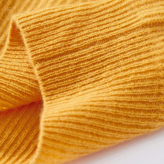 COMOBOCA 100% Cashmere Women's Lantern Sleeve V-Neck Knit Sweater