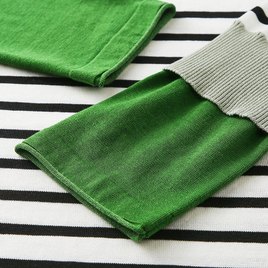 COMOBOCA Women's Striped Round Neck T-Shirt Sweater