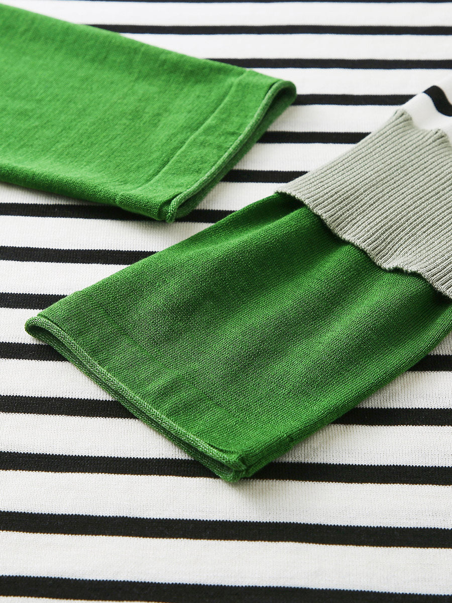 COMOBOCA Women's Striped Round Neck T-Shirt Sweater