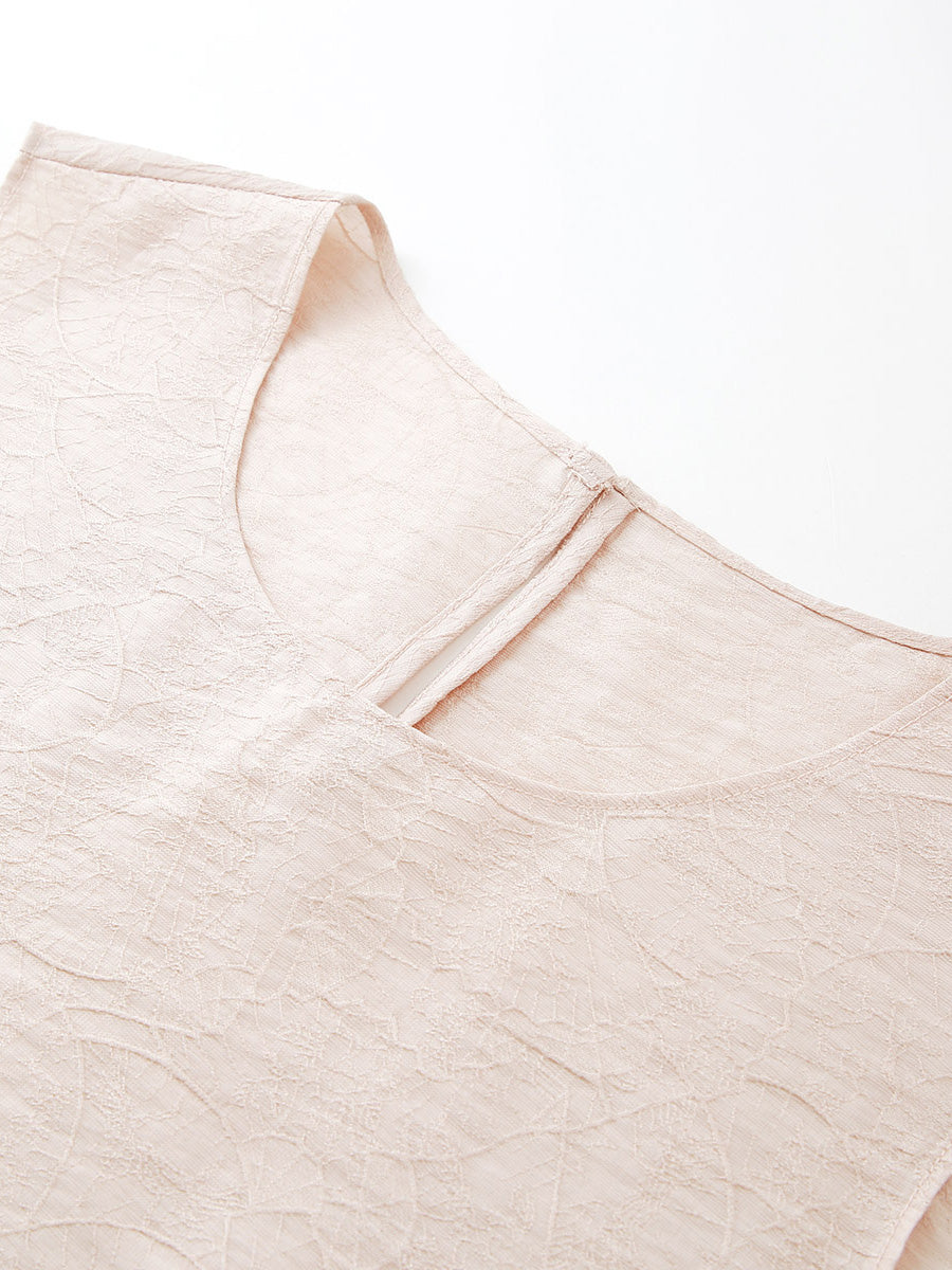 COMOBOCA Women's Textured Back Keyhole Tank Top