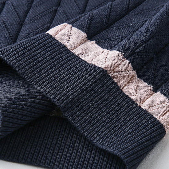 COMOBOCA Women's Striped Color Block Sweater