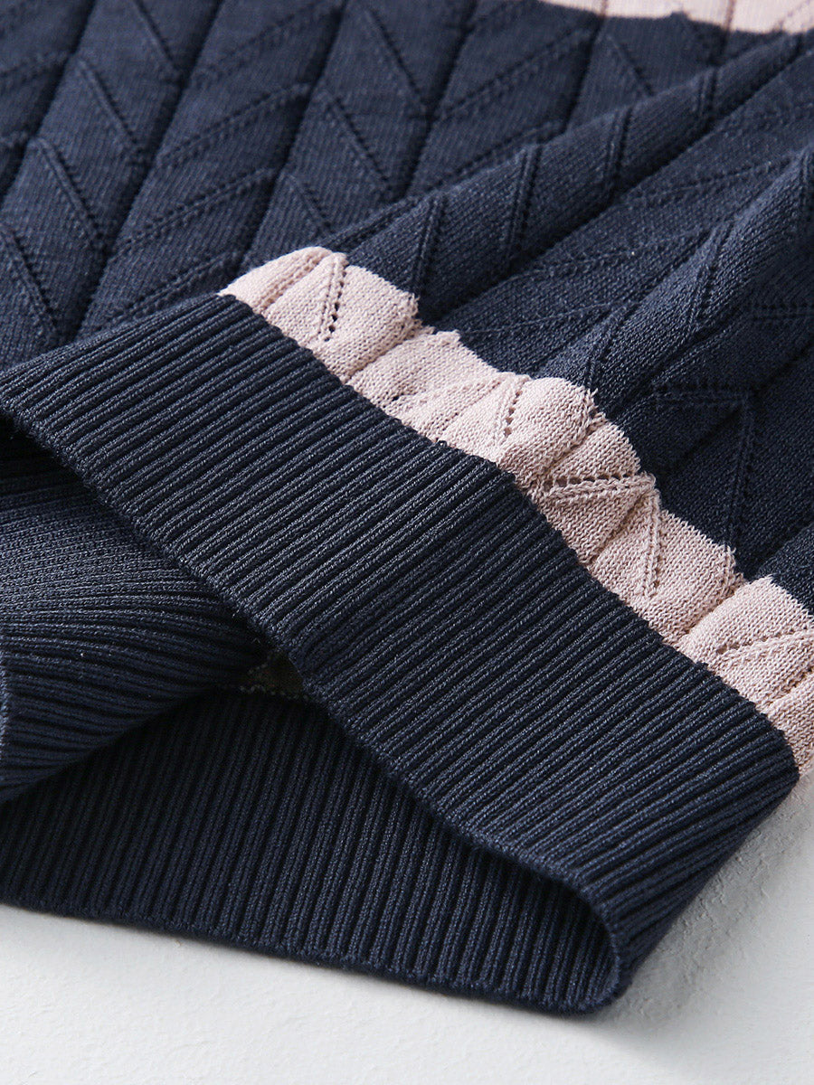 COMOBOCA Women's Striped Color Block Sweater