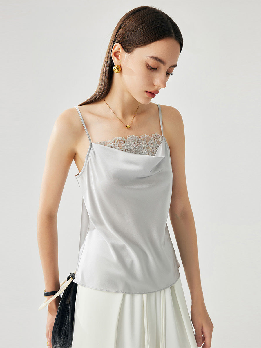 COMOBOCA Women's Adjustable Straps Lace-Trimmed Camisole