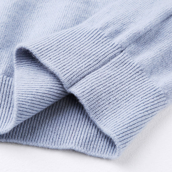 COMOBOCA 100% Wool Kids' Round Neck Intarsia Sweater