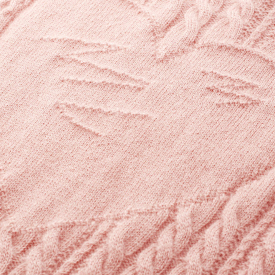 COMOBOCA 100% Cashmere Women's Cable Heart Patterned Knit Sweater