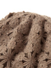 COMOBOCA 100% Cashmere Women's Floral Crochet Knit Beanie