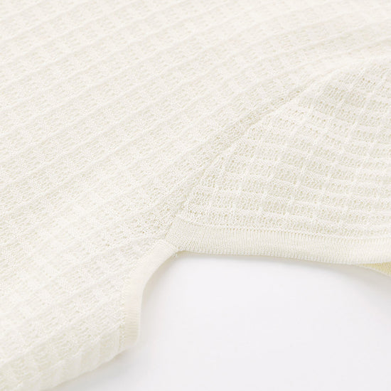 COMOBOCA Women's Textured Pearl Accents Blouse