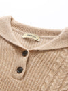 COMOBOCA 100% Cashmere Women's Cable Sailor Collar Sweater