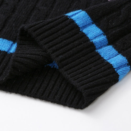 COMOBOCA 100% Wool Kids' Colorful Striped Knit Sweater