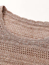 COMOBOCA Women's Openwork Mesh Knit T-Shirt