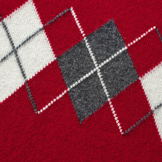 COMOBOCA 100% Wool Kids' Argyle Pattern Round Neck Sweater