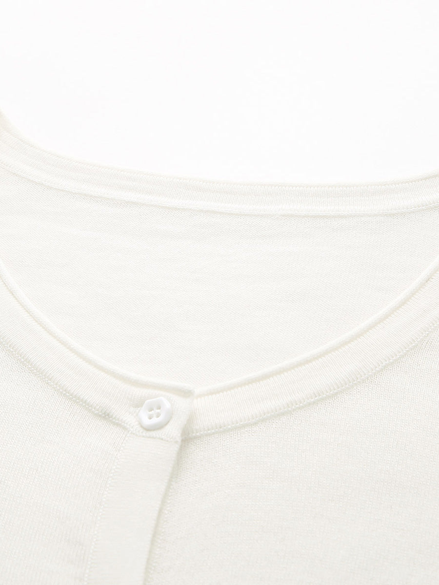 COMOBOCA Women's Button-Up Cardigan with Cable Knit Detail