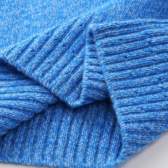 COMOBOCA 100% Wool Women's Contrast Trim Knit Sweater