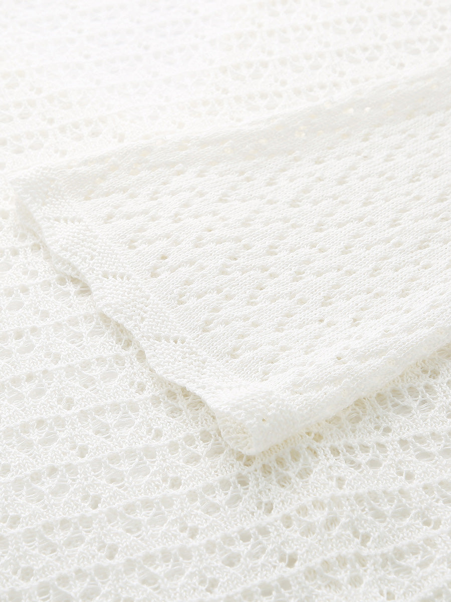 COMOBOCA Women's Bell Sleeve Lace Knit Cardigan