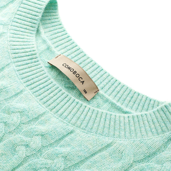 COMOBOCA 100% Cashmere Women's Cable Knit Sweater