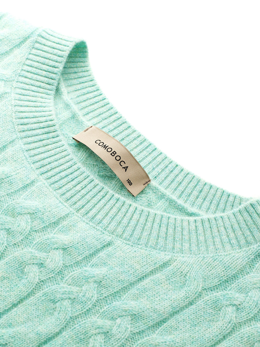 COMOBOCA 100% Cashmere Women's Cable Knit Sweater