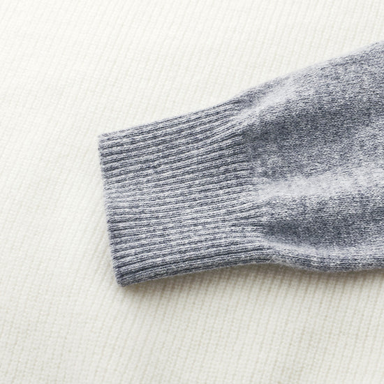 COMOBOCA 100% Cashmere Women's Color Block Round Neck Sweater