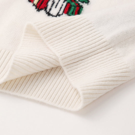 COMOBOCA 100% Wool Kids' Cozy Christmas Knit Sweater