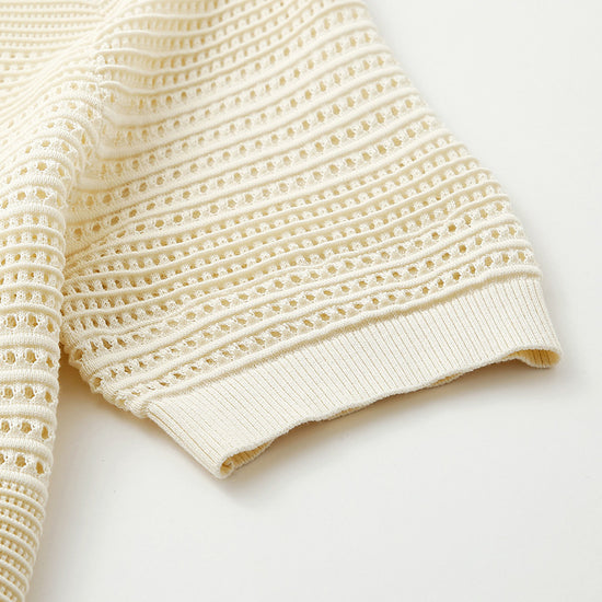 COMOBOCA Women's Ribbed Perforated T-Shirt