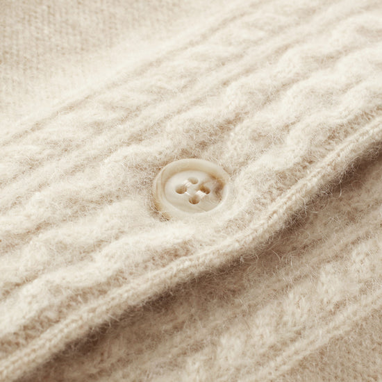 COMOBOCA 100% Cashmere Women's Argyle Cable Button Up Knit Cardigan