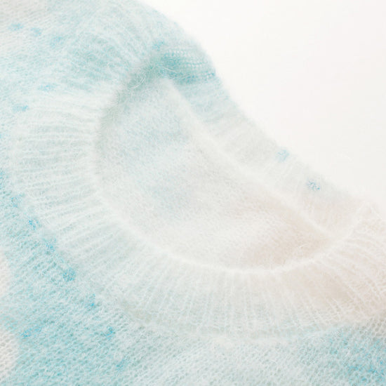 COMOBOCA Women's Heart Printed Round Neck Sweater