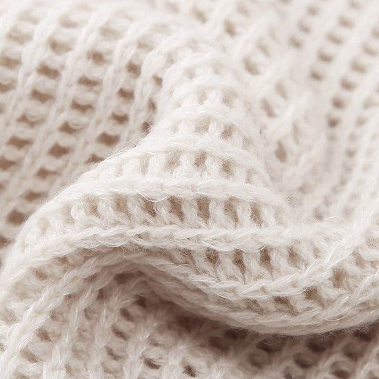 COMOBOCA 100% Wool Women's Ribbed Knit Sweater