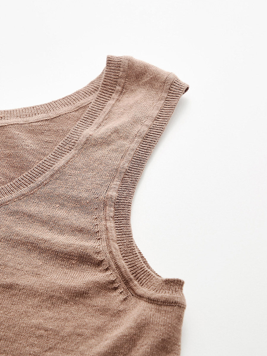 COMOBOCA Women's Linen Versatile Basic Tank Top