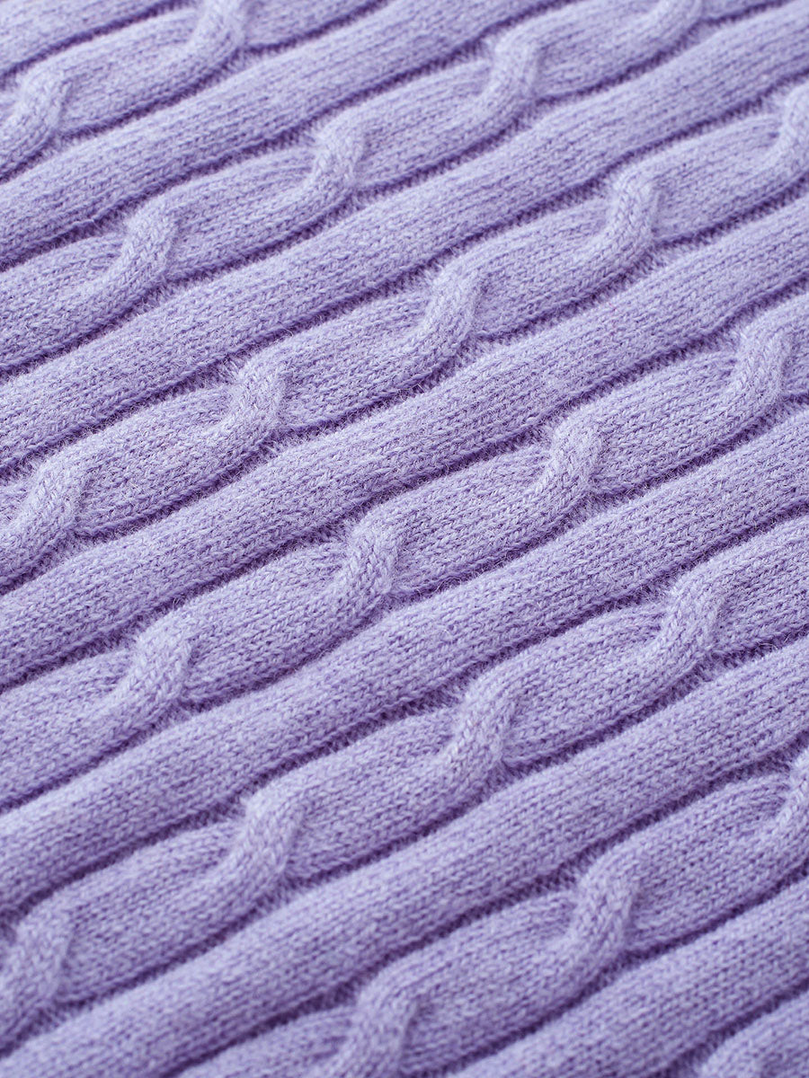 COMOBOCA 100% Wool Kids' Cable Knit Round Neck Sweater Vest