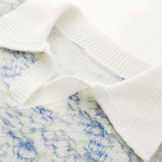 COMOBOCA Women's Wool Ribbed Knit Polo Sweater