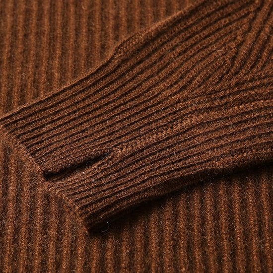 COMOBOCA 100% Cashmere Women's Turtleneck Ribbed Sweater