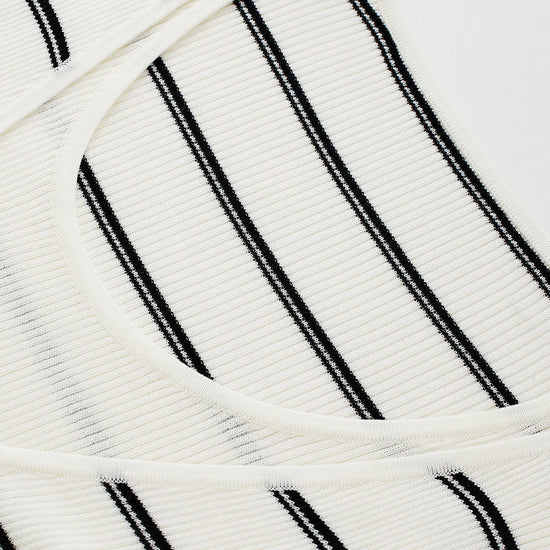 COMOBOCA Women's Striped Ribbed Knit Faux 2-in-1 Zip Cardigan