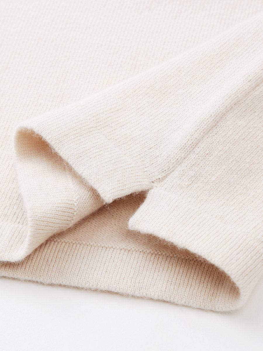 COMOBOCA 100% Wool Women's Color Block Knit Sweater