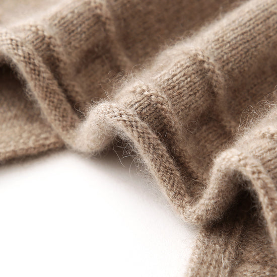 COMOBOCA 100% Cashmere Women's Knit Beanie with Ties