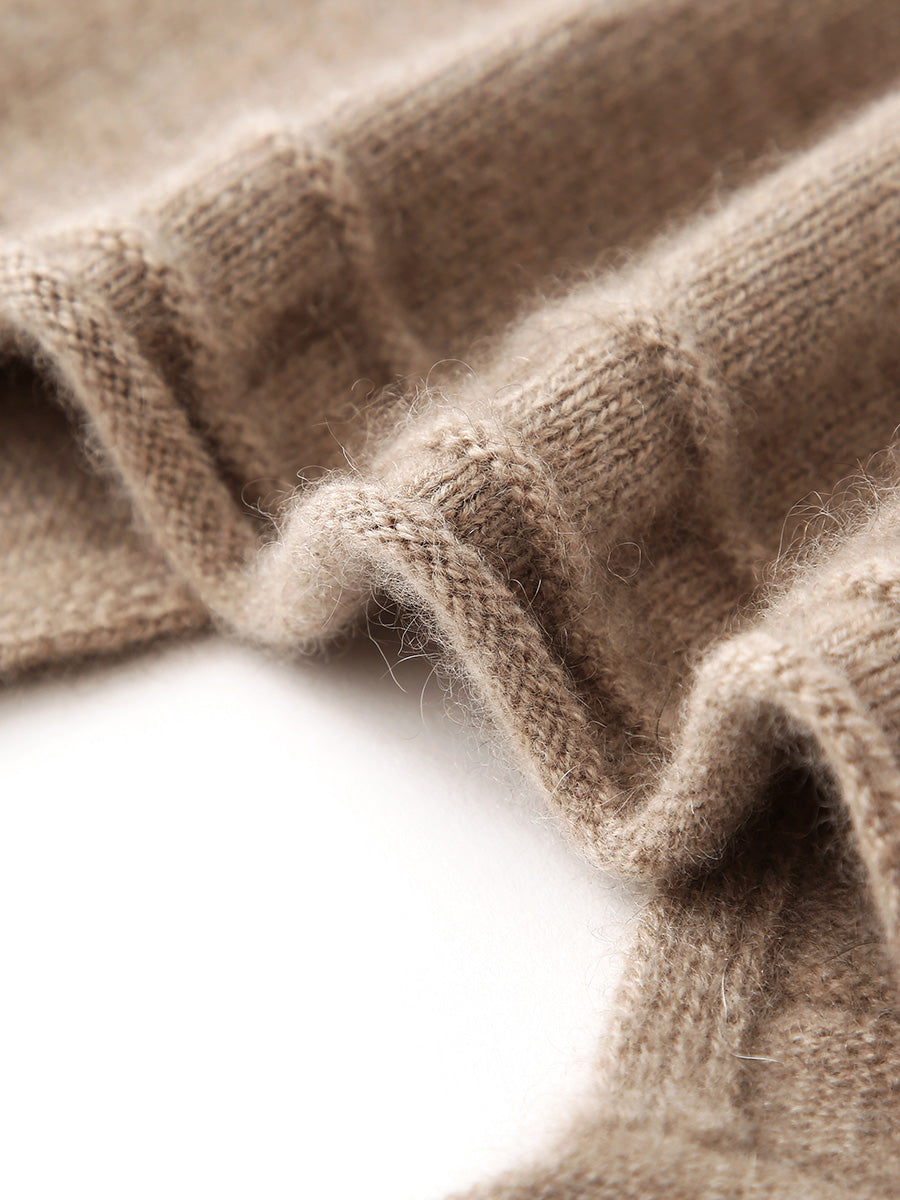 COMOBOCA 100% Cashmere Women's Knit Beanie with Ties