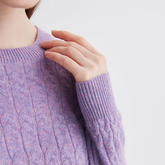 COMOBOCA 100% Cashmere Women's Cable Knit Sweater