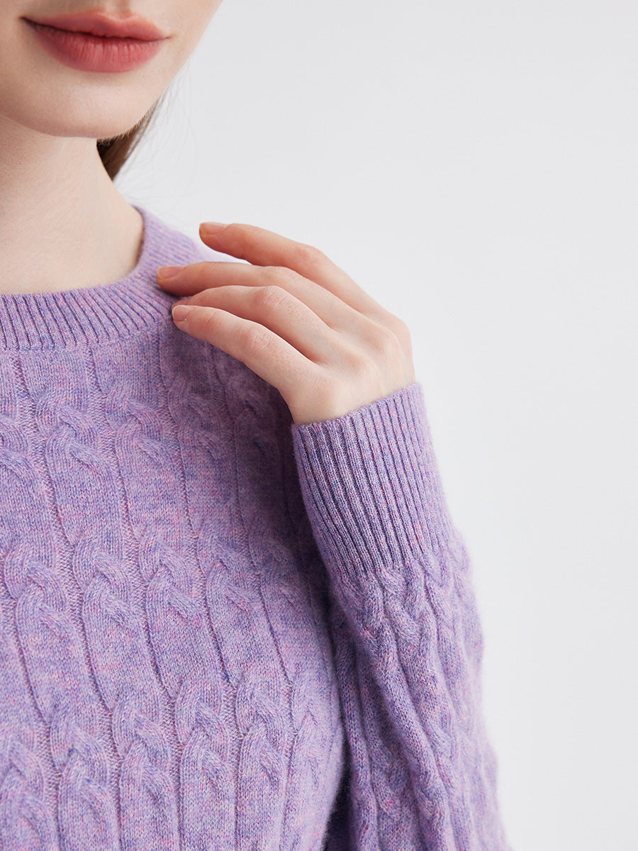 COMOBOCA 100% Cashmere Women's Cable Knit Sweater