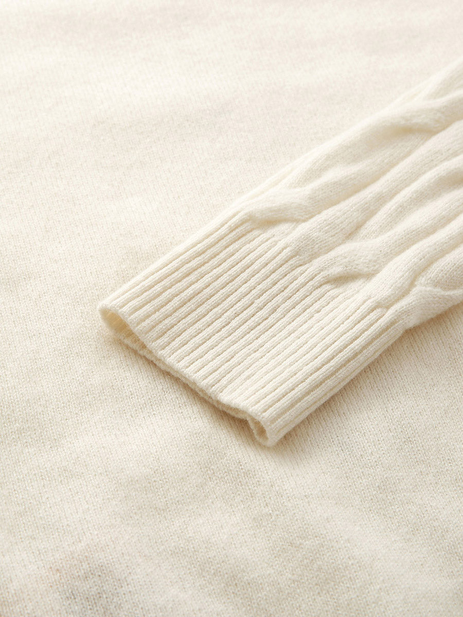 COMOBOCA 100% Cashmere Women's Cable Knit Button Front Cardigan