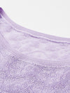 COMOBOCA Women's Sheer Floral Lace Knit T-Shirt