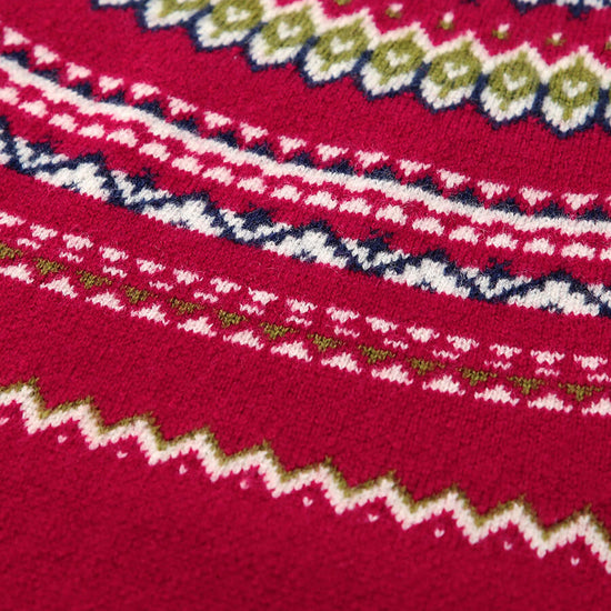 COMOBOCA 100% Wool Women's Fair Isle Sweater