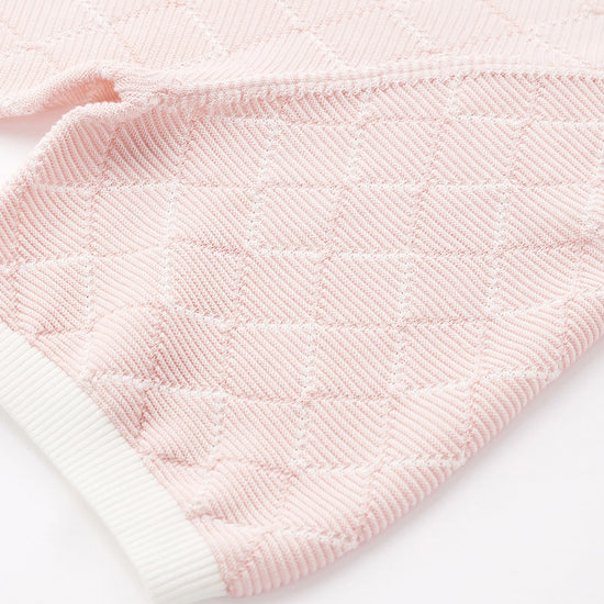 COMOBOCA Women's Diamond Knit Short Sleeve Sweater