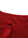 COMOBOCA 100% Wool Women's Round Neck Knit Cardigan