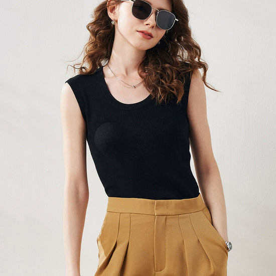 COMOBOCA Women's Ribbed V-Neck Tank Top