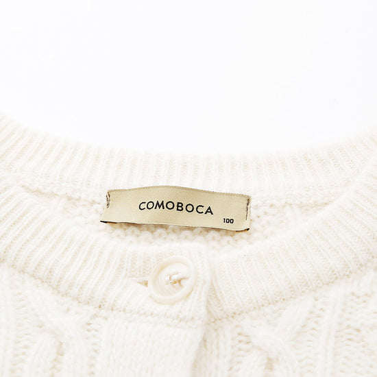 COMOBOCA 100% Wool Women's Cable Knit Button Cardigan